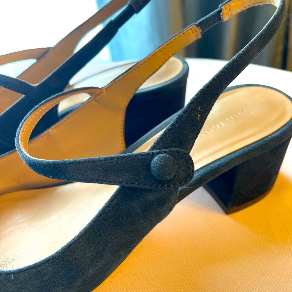 Ann Taylor Suede Navy Block Heel | size 8